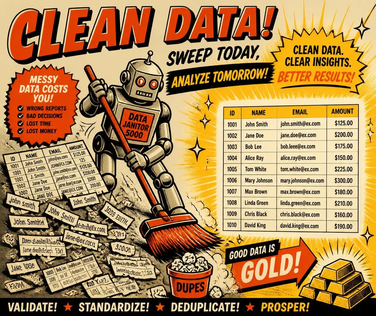 An ops agent cleaning a data file